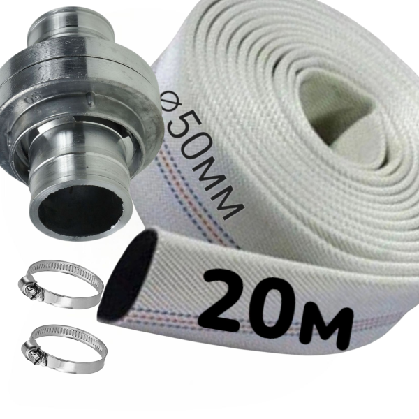 Шланг 20м + Муфти металеві (для фекально дренажного насоса 50мм) Шланг 20м + Муфти металеві (для фекально дренажного насоса 50мм)